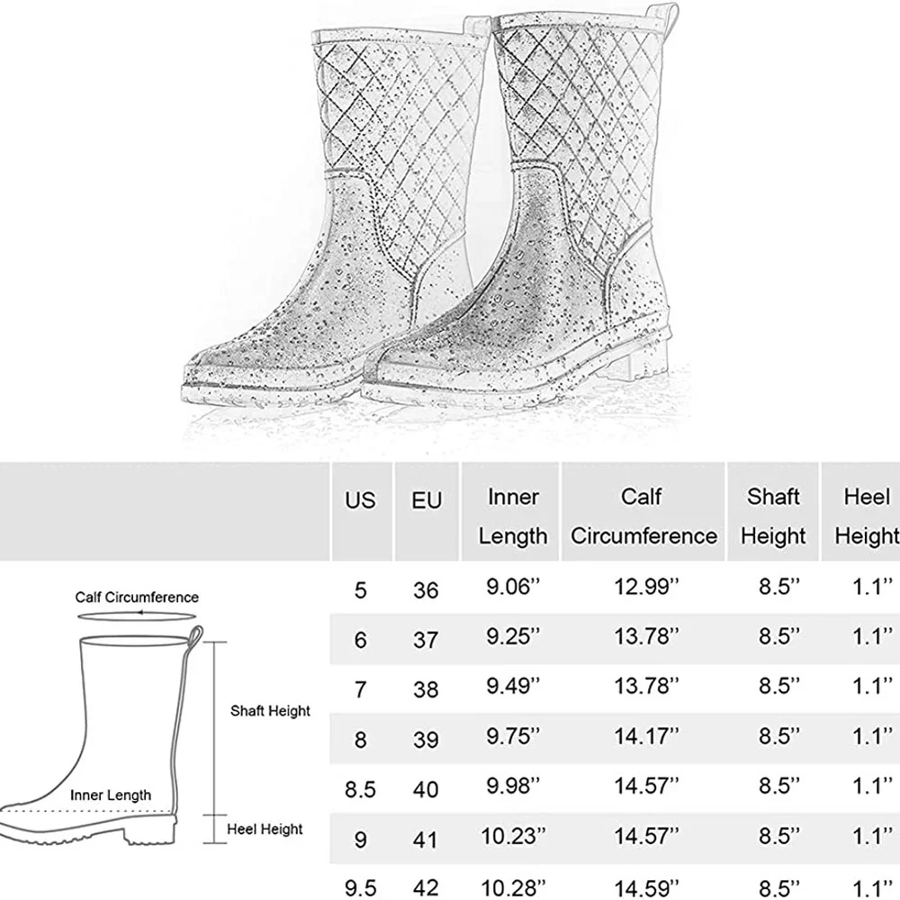 Petrass Women's Grey Waterproof Rain/Gardening Boots